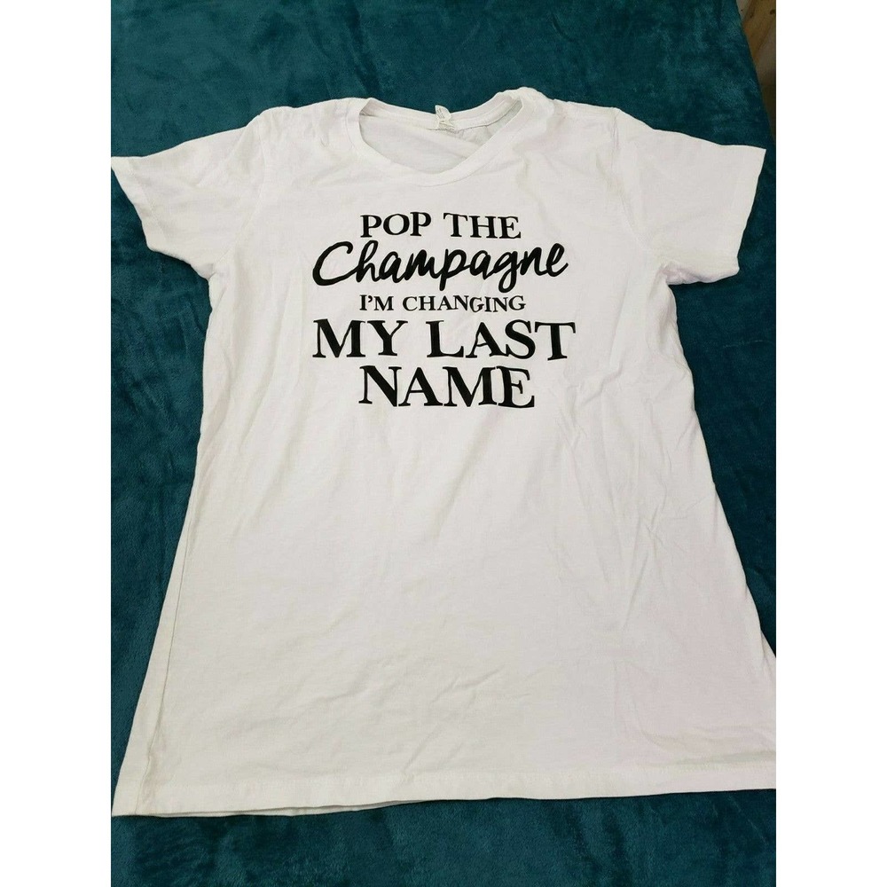 Air Waves Womens White Engagement Bachelorette T-shirt Top Size Extra Large